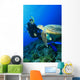 Turtle meets Scuba Diver Wall Mural