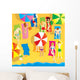 Beach scene, group of people sunbathing. Vector illustration. Wall Mural
