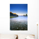 Sunrise And Early Morning Mist On Mountain River Wall Mural