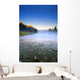 Sunrise And Early Morning Mist On Mountain River Wall Mural