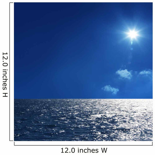 a background image of an open sea and blue sky Wall Mural