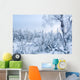 a quiet winter frozen forest Wall Mural