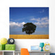 Oak Tree In A Barley Field Wall Mural