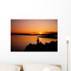 Angler At Sunset, Roaring Water Bay, Co Cork, Ireland Wall Mural
