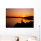 Angler At Sunset, Roaring Water Bay, Co Cork, Ireland Wall Mural