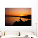 Angler At Sunset, Roaring Water Bay, Co Cork, Ireland Wall Mural