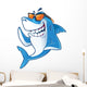Cool Smiling Beach Shark Wall Decal