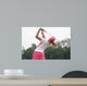golf swing at finish lady Wall Mural