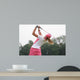 golf swing at finish lady Wall Mural