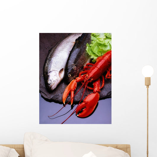 Lobster And Trout Wall Mural