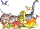 Watercolor Illustration Jurassic Dinosaurs Wall Decal