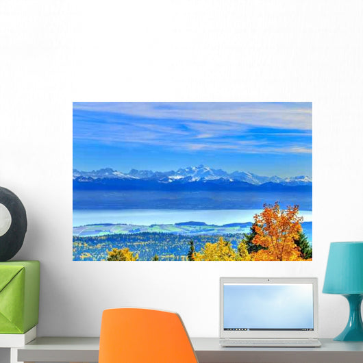 Lake Geneva and Mount Wall Decal
