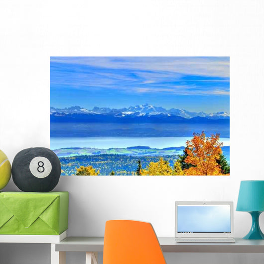 Lake Geneva and Mount Wall Decal