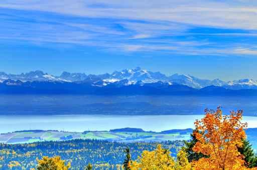 Lake Geneva and Mount Wall Decal
