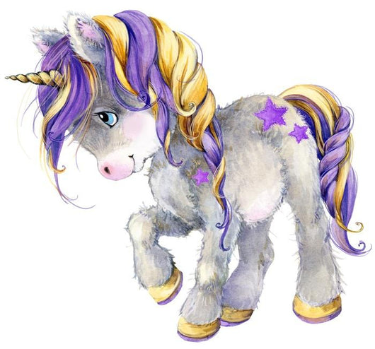 Cute Starry Watercolor Unicorn Wall Decal