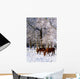 Thoroughbred Horses, Mares In Snow, Ireland Wall Mural