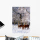 Thoroughbred Horses, Mares In Snow, Ireland Wall Mural