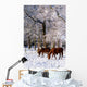Thoroughbred Horses, Mares In Snow, Ireland Wall Mural