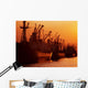 Shipping Freighters At Sunset Wall Mural
