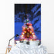 Illuminated Christmas Tree In A Forest Wall Mural