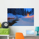 Glowing Christmas Tree By Mountain Stream Wall Mural