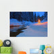 Glowing Christmas Tree By Mountain Stream Wall Mural