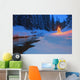 Glowing Christmas Tree By Mountain Stream Wall Mural