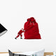 Up Santa Claus Pushing Wall Decal