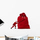 Up Santa Claus Pushing Wall Decal