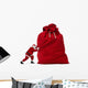 Up Santa Claus Pushing Wall Decal