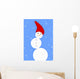 Illustration Of A Snowman Wall Mural