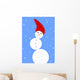 Illustration Of A Snowman Wall Mural
