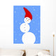 Illustration Of A Snowman Wall Mural