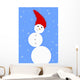 Illustration Of A Snowman Wall Mural