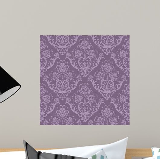 Seamless Purple Floral Wallpaper