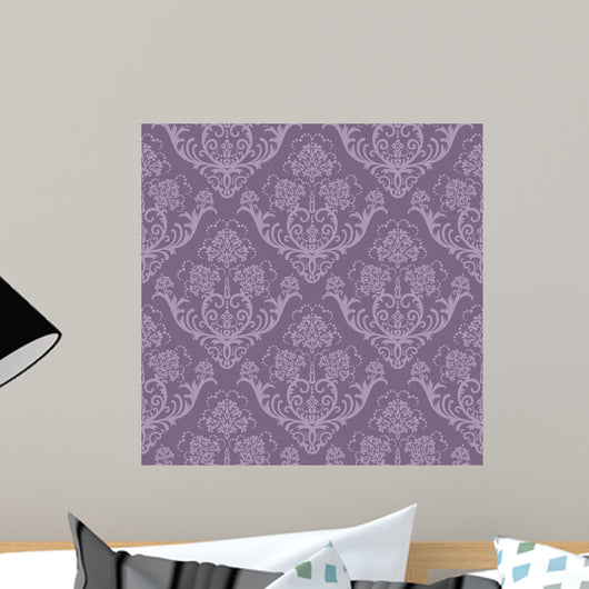 Seamless Purple Floral Wallpaper