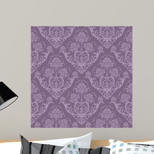 Seamless Purple Floral Wallpaper
