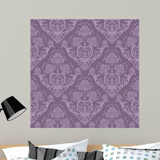 Seamless Purple Floral Wallpaper