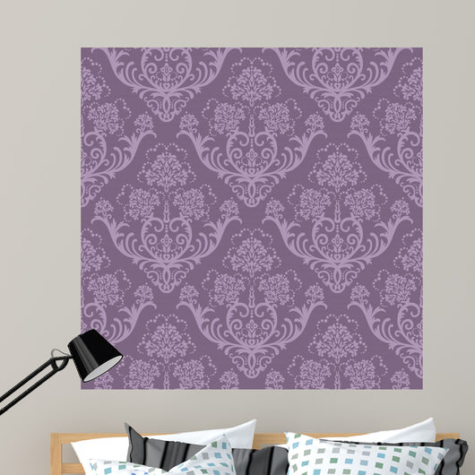 Seamless Purple Floral Wallpaper