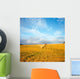 Combine Harvesting A Wheat Field Wall Mural