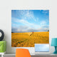 Combine Harvesting A Wheat Field Wall Mural