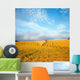 Combine Harvesting A Wheat Field Wall Mural
