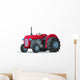Red Cartoon Tractor Wall Decal
