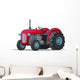 Red Cartoon Tractor Wall Decal