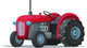 Red Cartoon Tractor Wall Decal