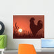 rooster greeting sunrise Wall Mural