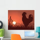 rooster greeting sunrise Wall Mural