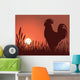 rooster greeting sunrise Wall Mural