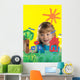 Girl Painting On Glass Wall Mural