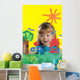 Girl Painting On Glass Wall Mural